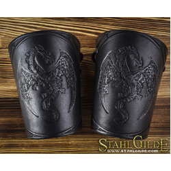 Leather Cuffs Bracers Dragon Scale design: a pair